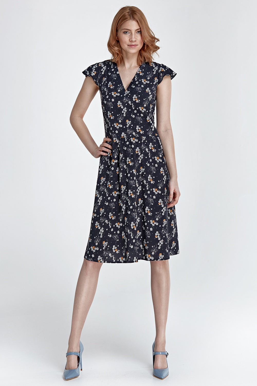 sukienka S Kwiaty Navy Daydress