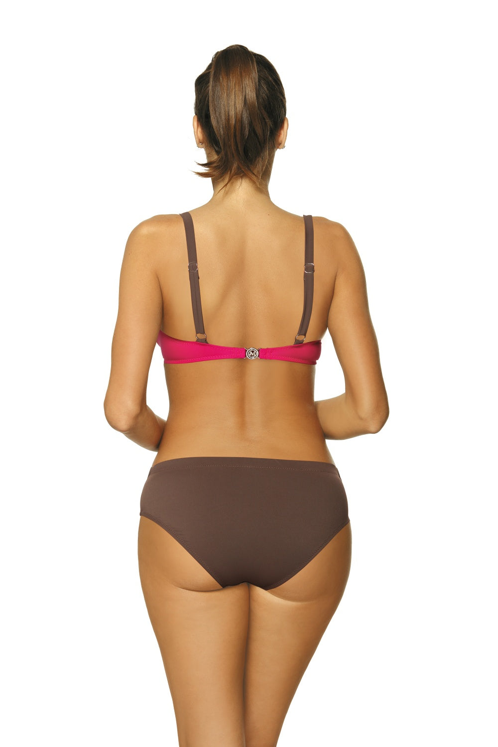 Barbara Dark Taupe-Razberry Malina Brown Swimsuit two piece