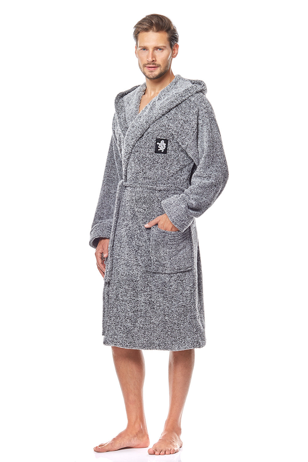 Navy Melange Bathrobe