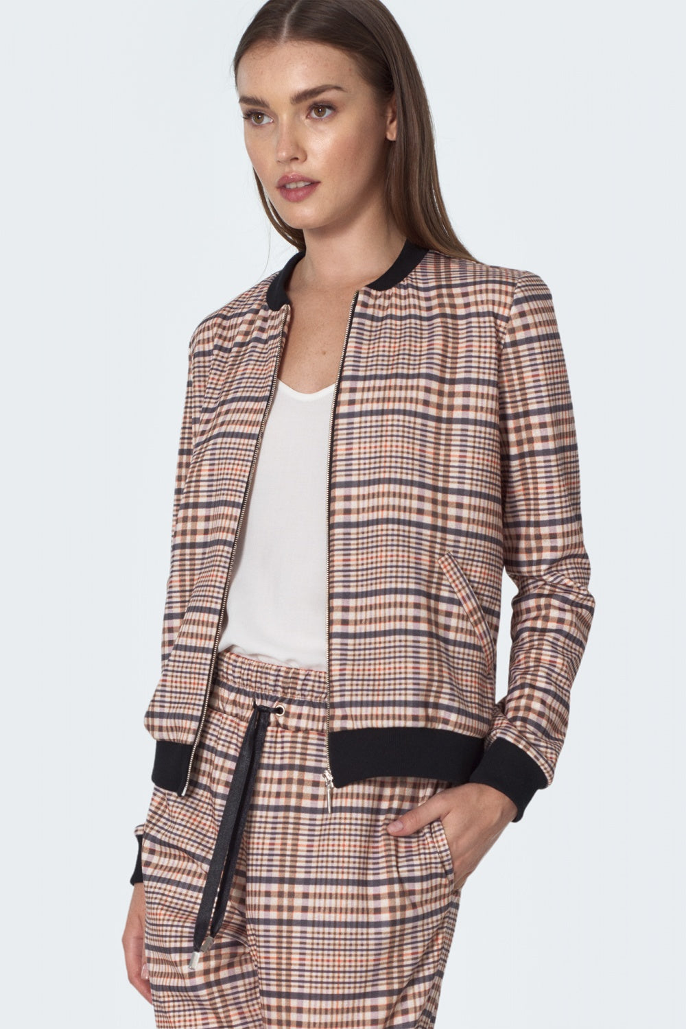 beżową kratę BL Beige Krata Jacket