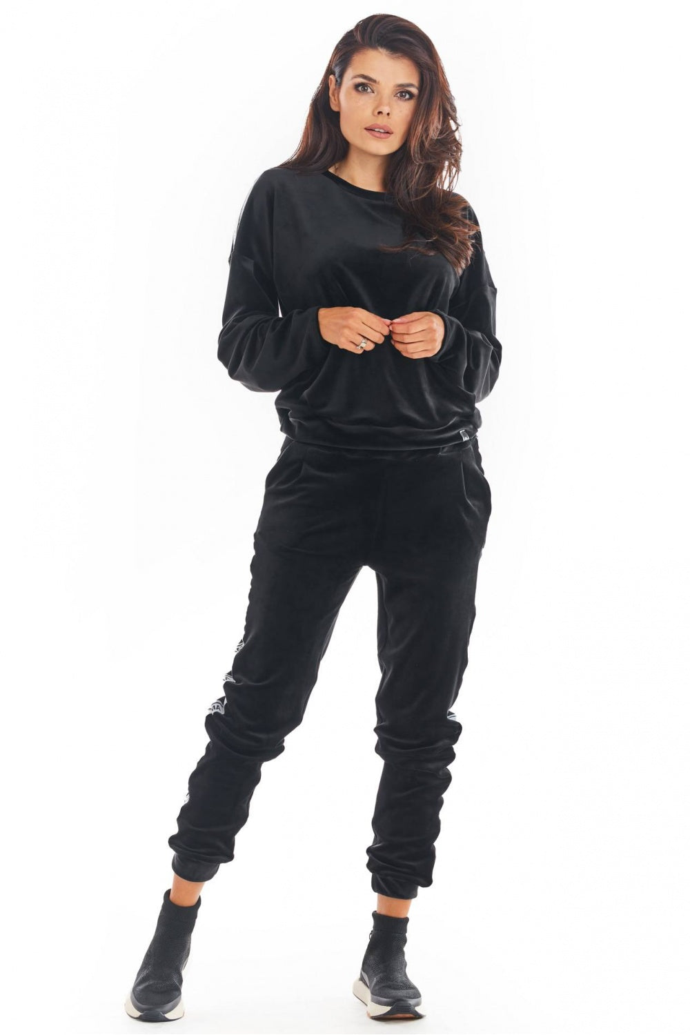 Black Welur Sweatshirt