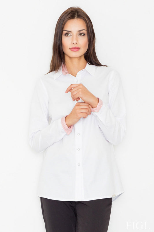 White Red Long sleeve shirt
