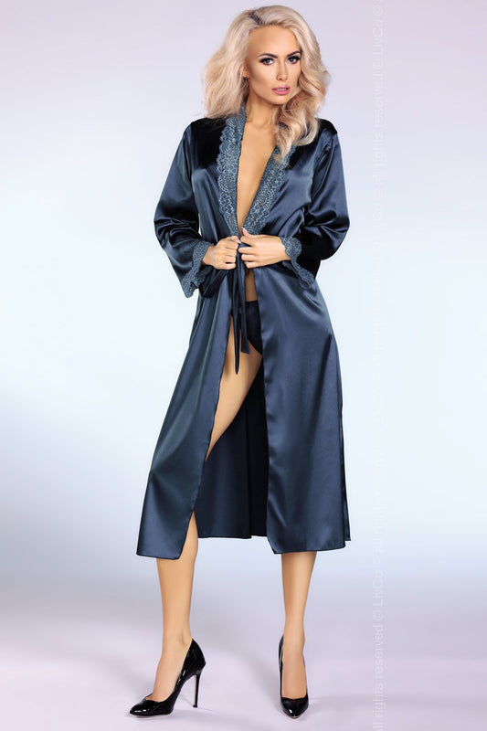 Night in Paris Navy Bathrobe