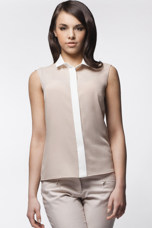 Beige Short sleeve shirt