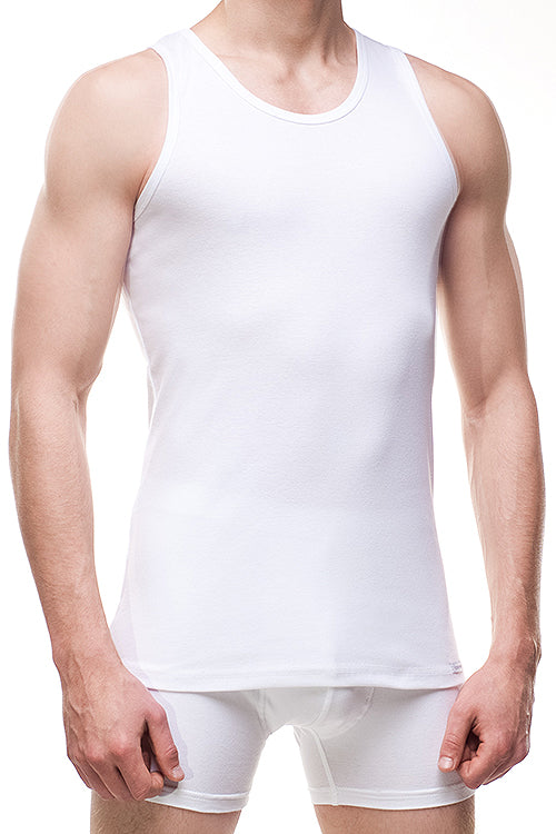 Ribbed White Singlet
