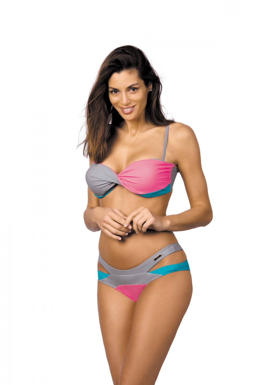 Olimpia Silver-Hollywood-Caraibi Silver Pink Swimsuit two piece