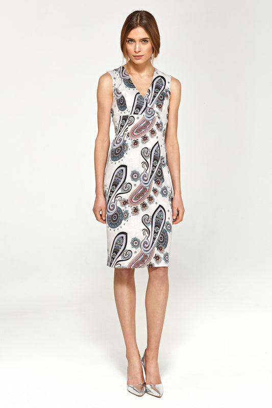 z dekoltem V S Wzór Cocktail dress