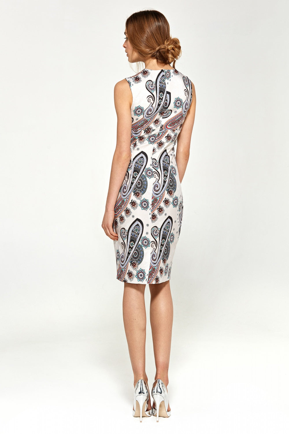 z dekoltem V S Wzór Cocktail dress