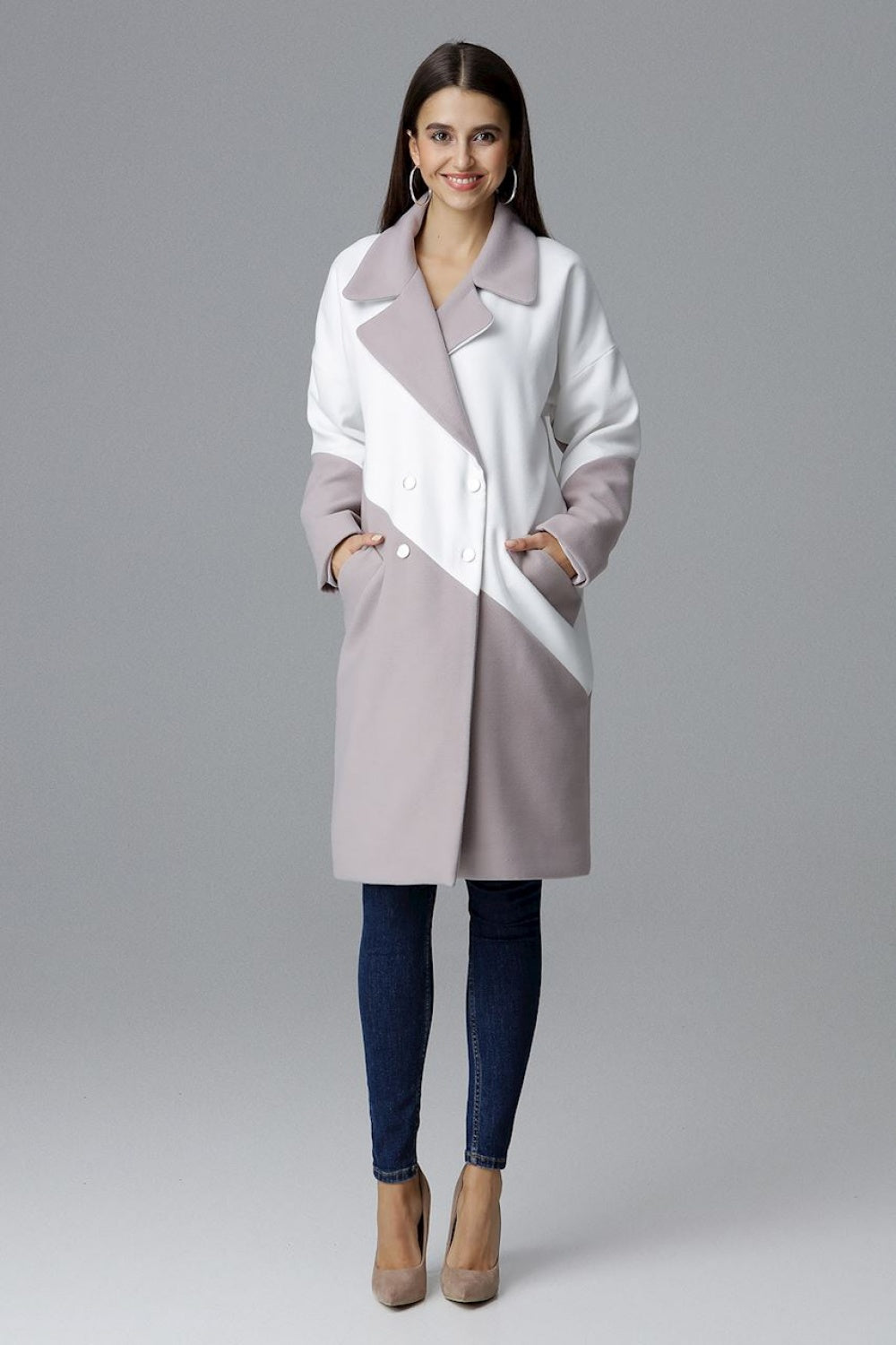 Beige White Coat