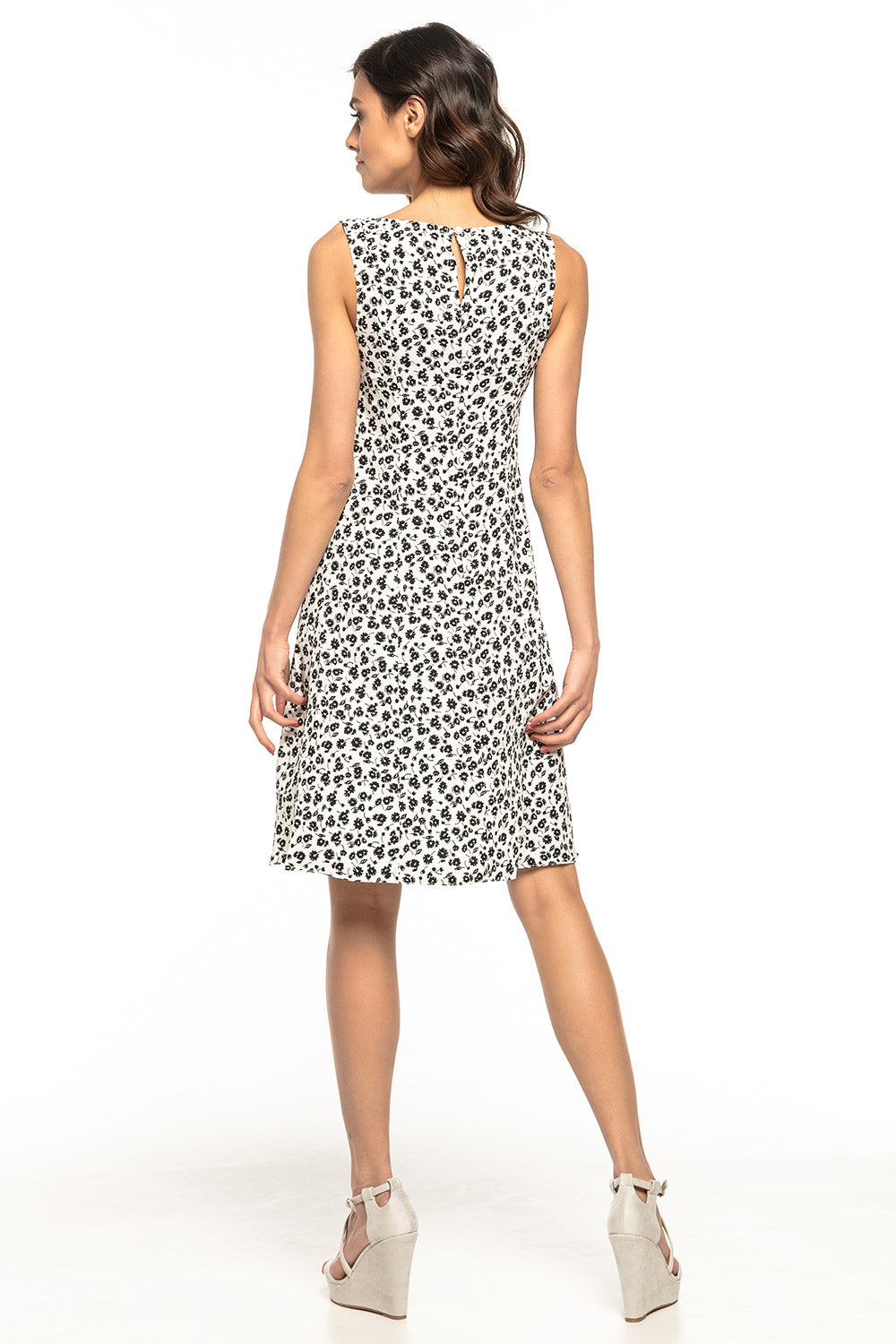 Black Flowers White Daydress
