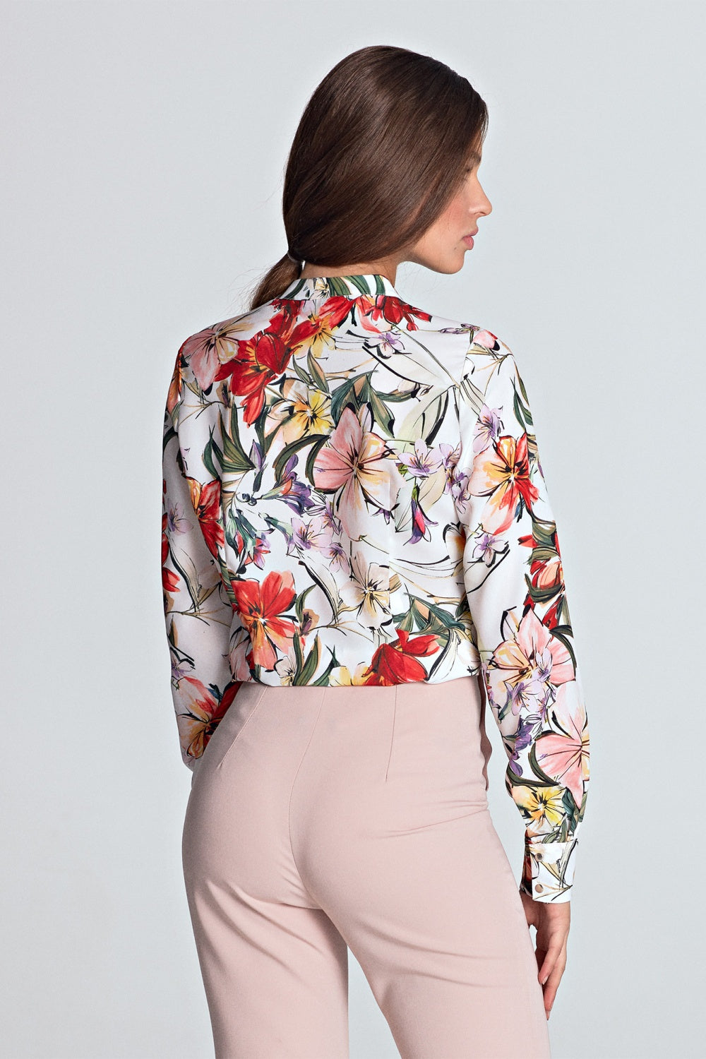 złotymi napami B Flowers Ecru Long sleeve shirt