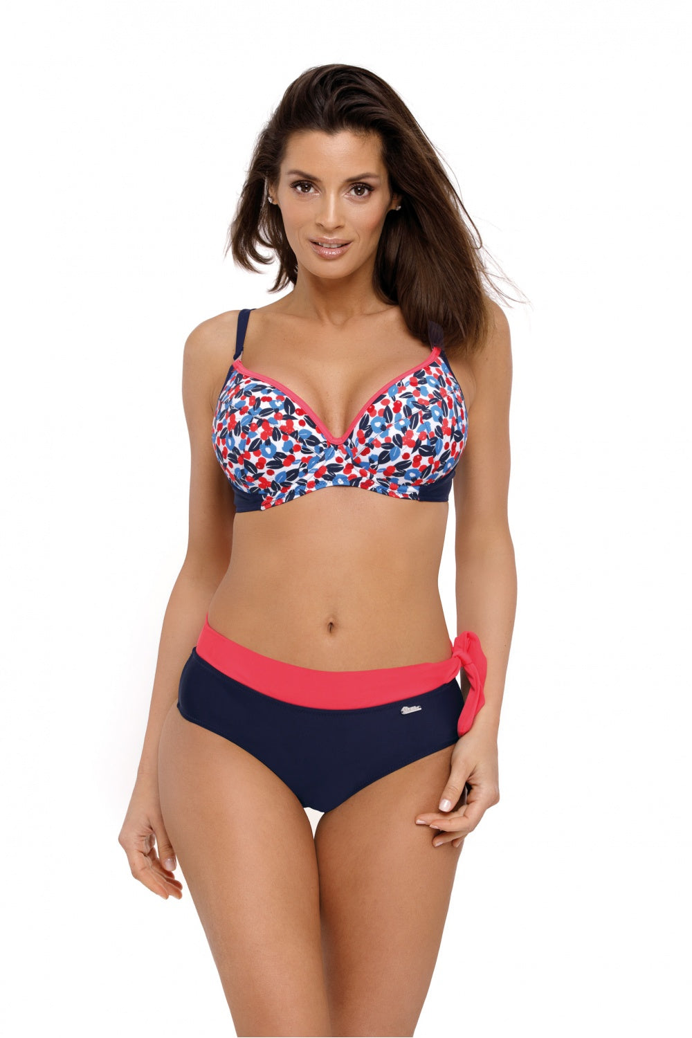Stephanie Admiral-Nectarine Navy Coral Swimsuit two piece