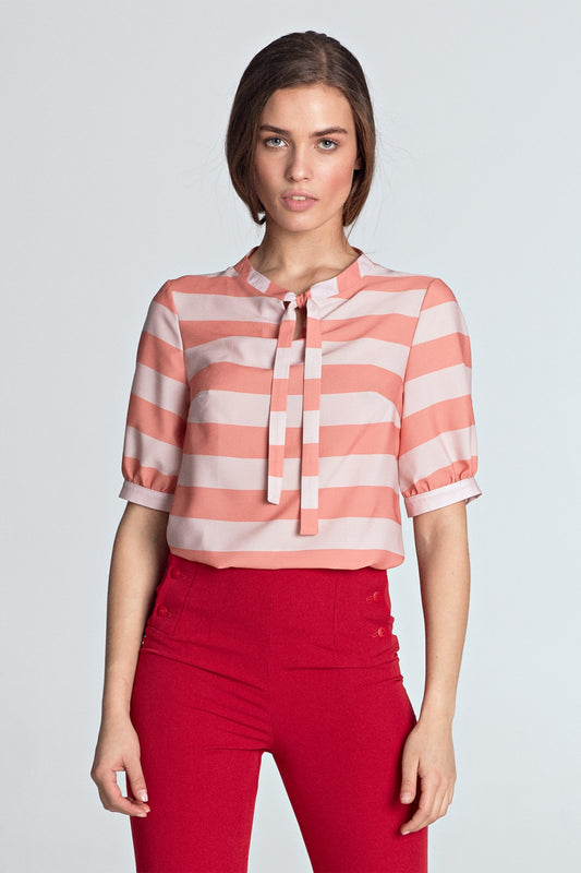 wiązaniem B Orange Paski Blouse