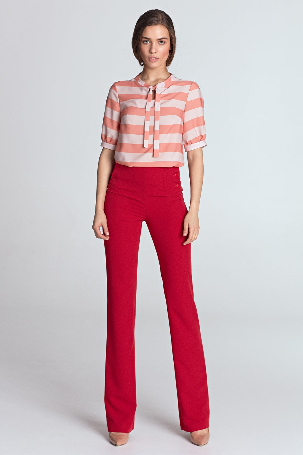 wiązaniem B Orange Paski Blouse