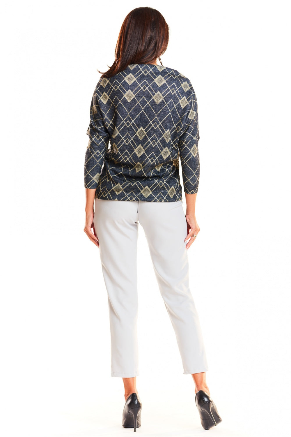 Navy Yellow Romby Blouse