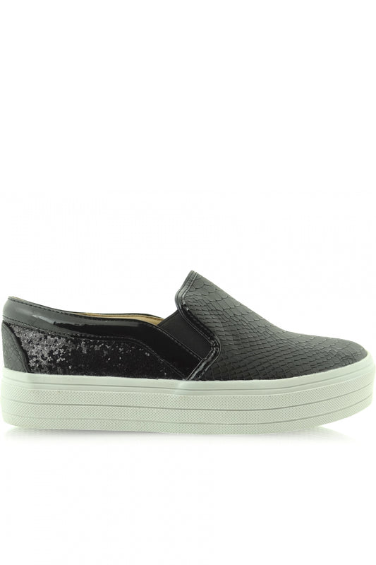 Black Slip-On Sneakers