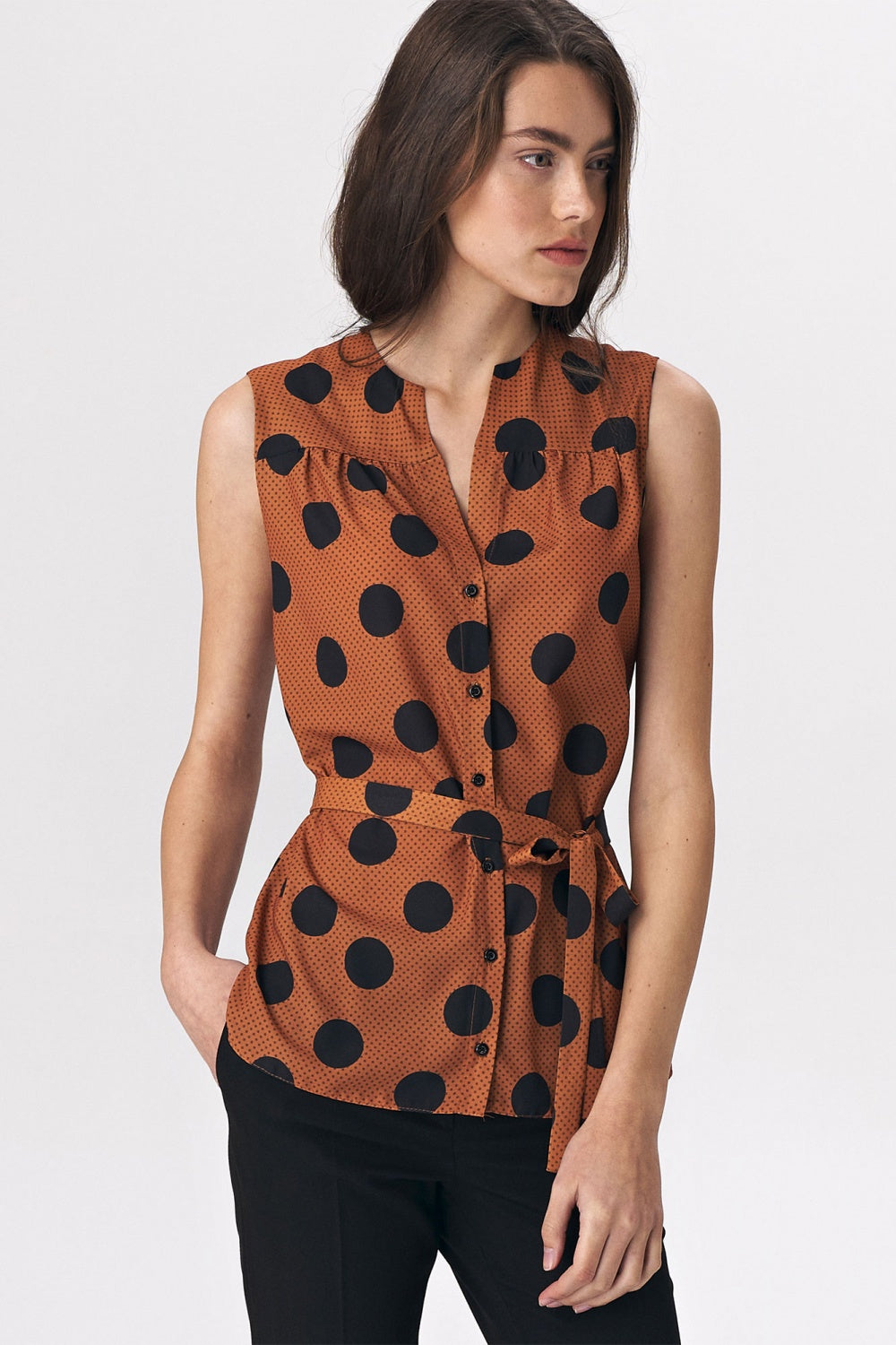 bluzka bez rękawów B Brown Grochy Shirt
