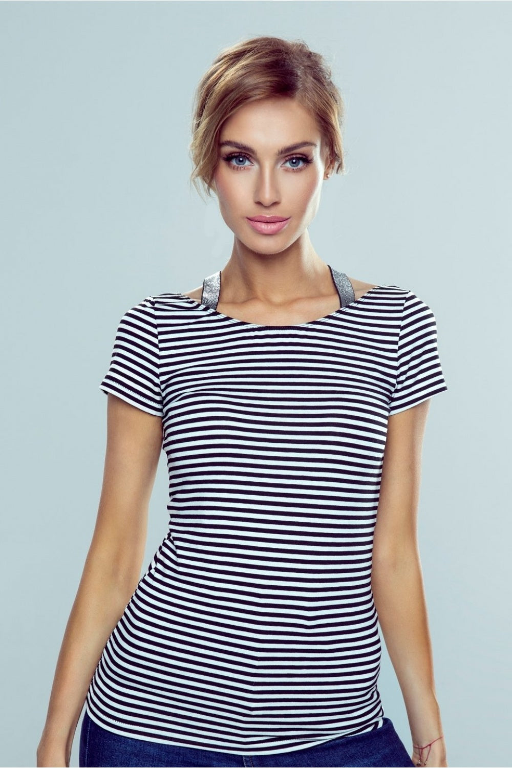 Paski White Black Blouse