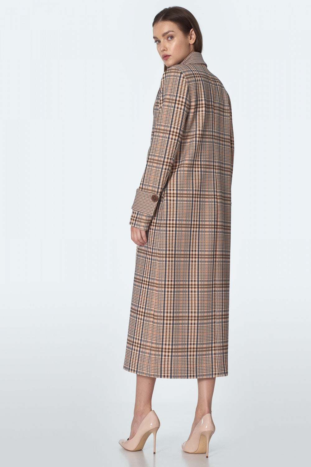 w beżową kratę PL Beige Krata Coat