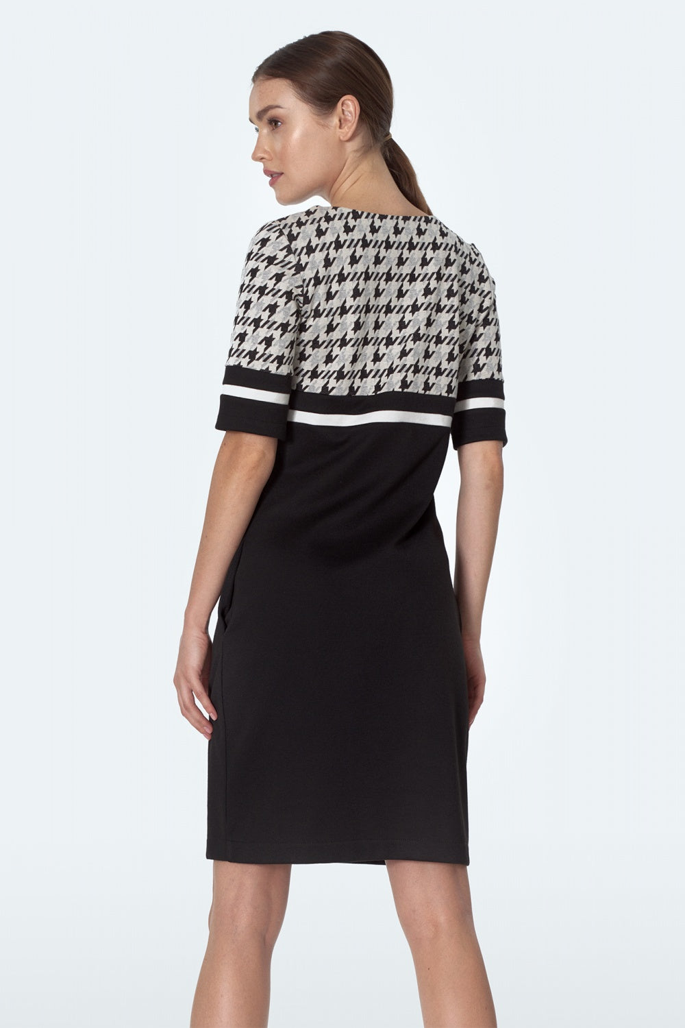 z kieszeniami we wzór S Pepitko Daydress