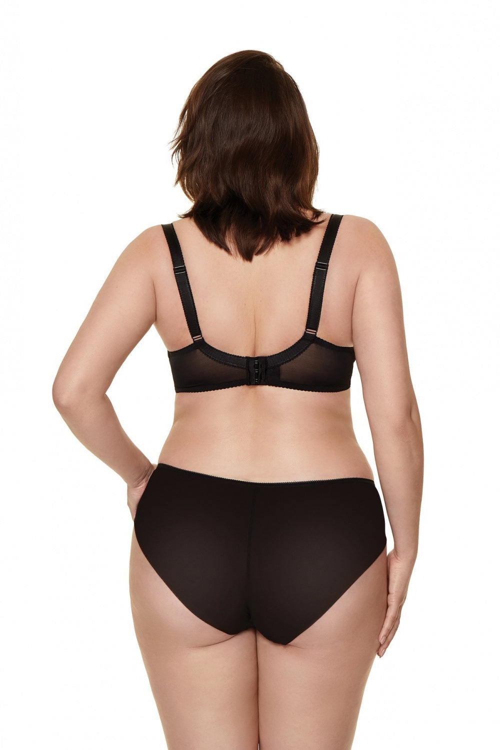 B Black Beige Padded bra