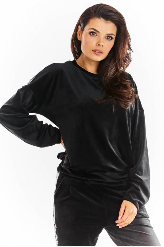 Black Welur Sweatshirt