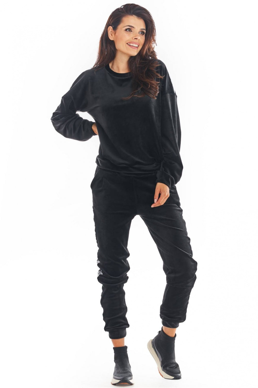 Black Welur Sweatshirt