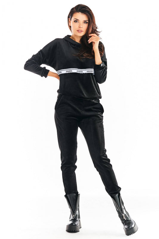 Black Welur Tracksuit trousers