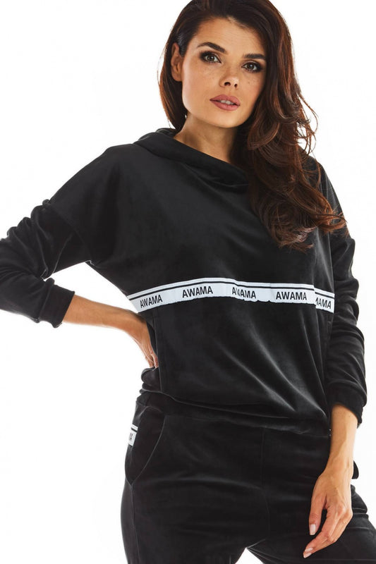 Black Welur Sweatshirt