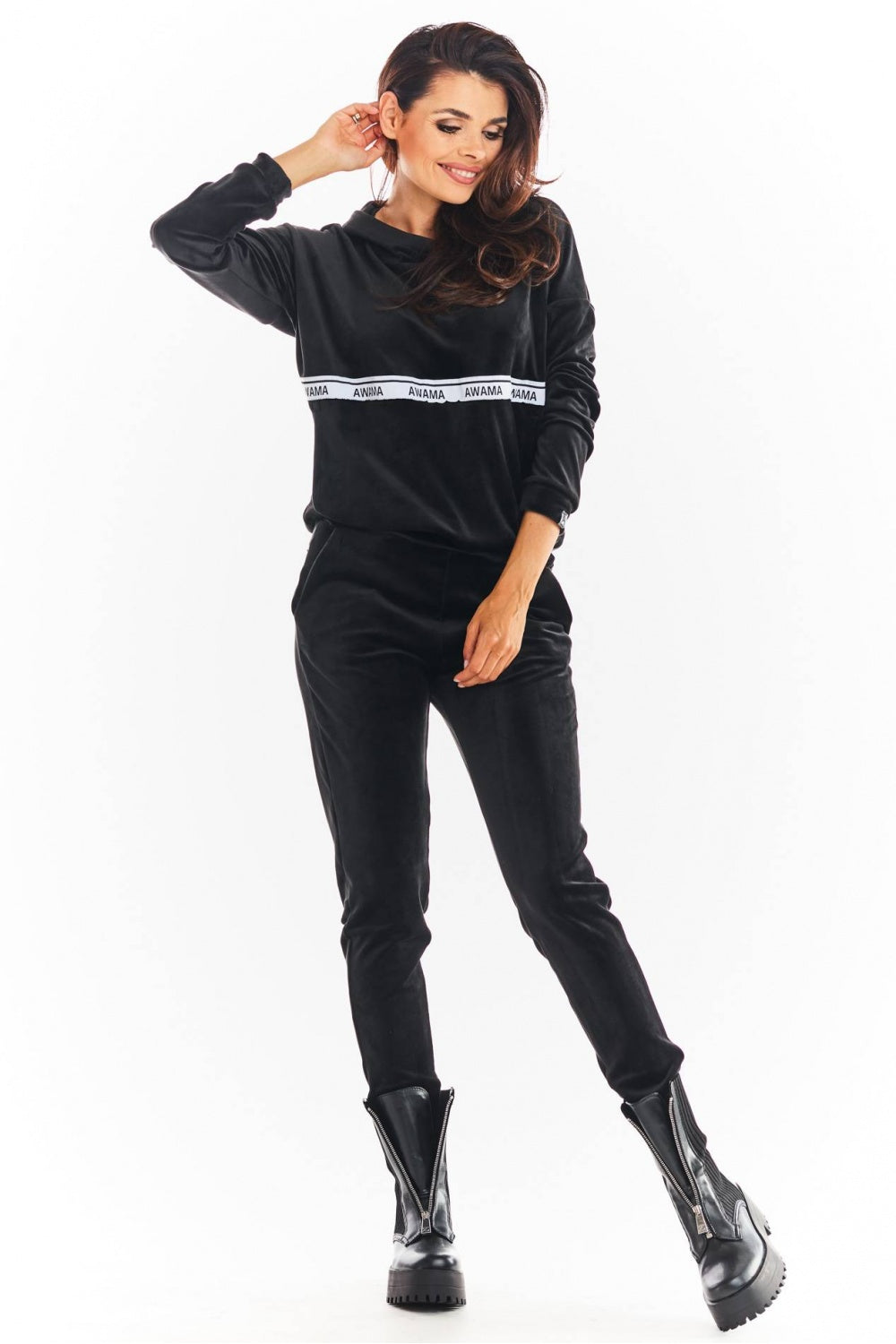 Black Welur Sweatshirt