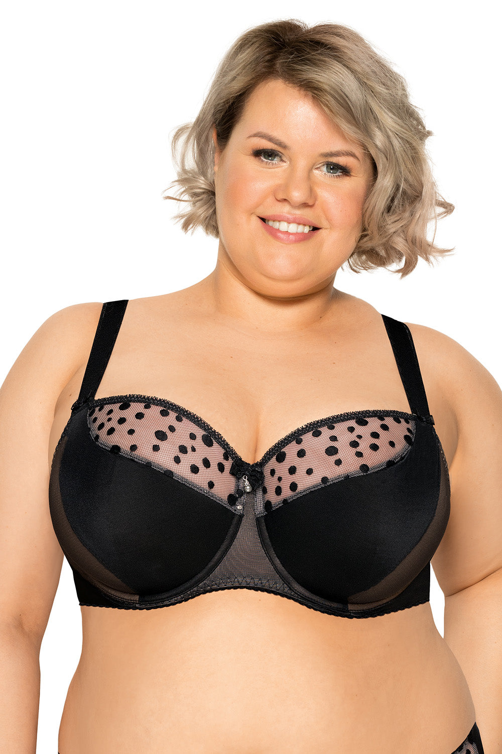 Yvette Maxi Black Kropki Semi-soft