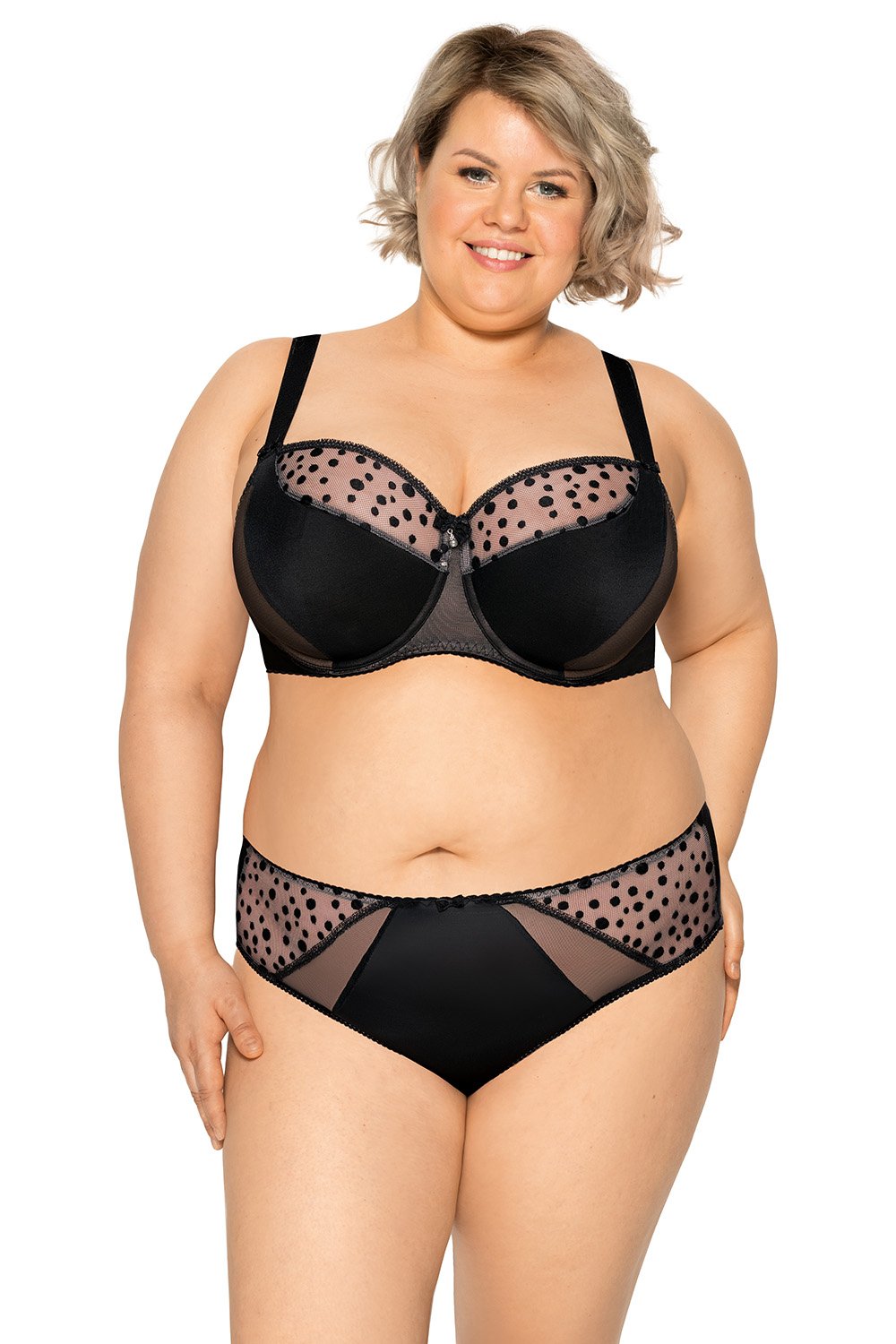 Yvette Maxi Black Kropki Semi-soft