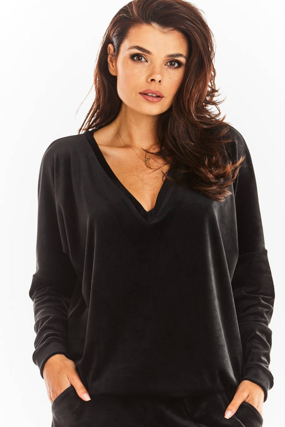 Black Welur Sweatshirt