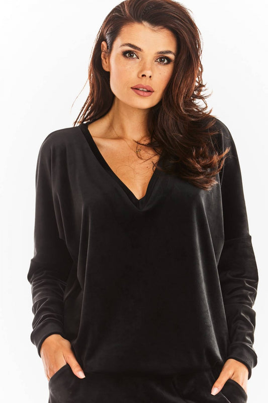 Black Welur Sweatshirt