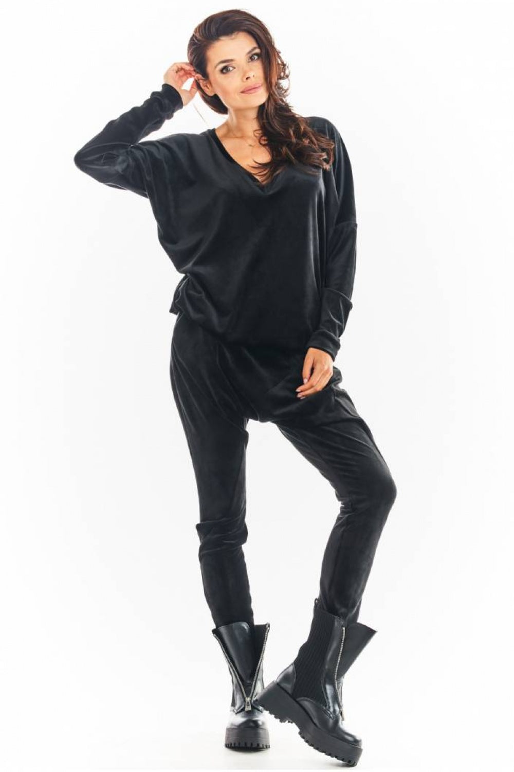 Black Welur Sweatshirt