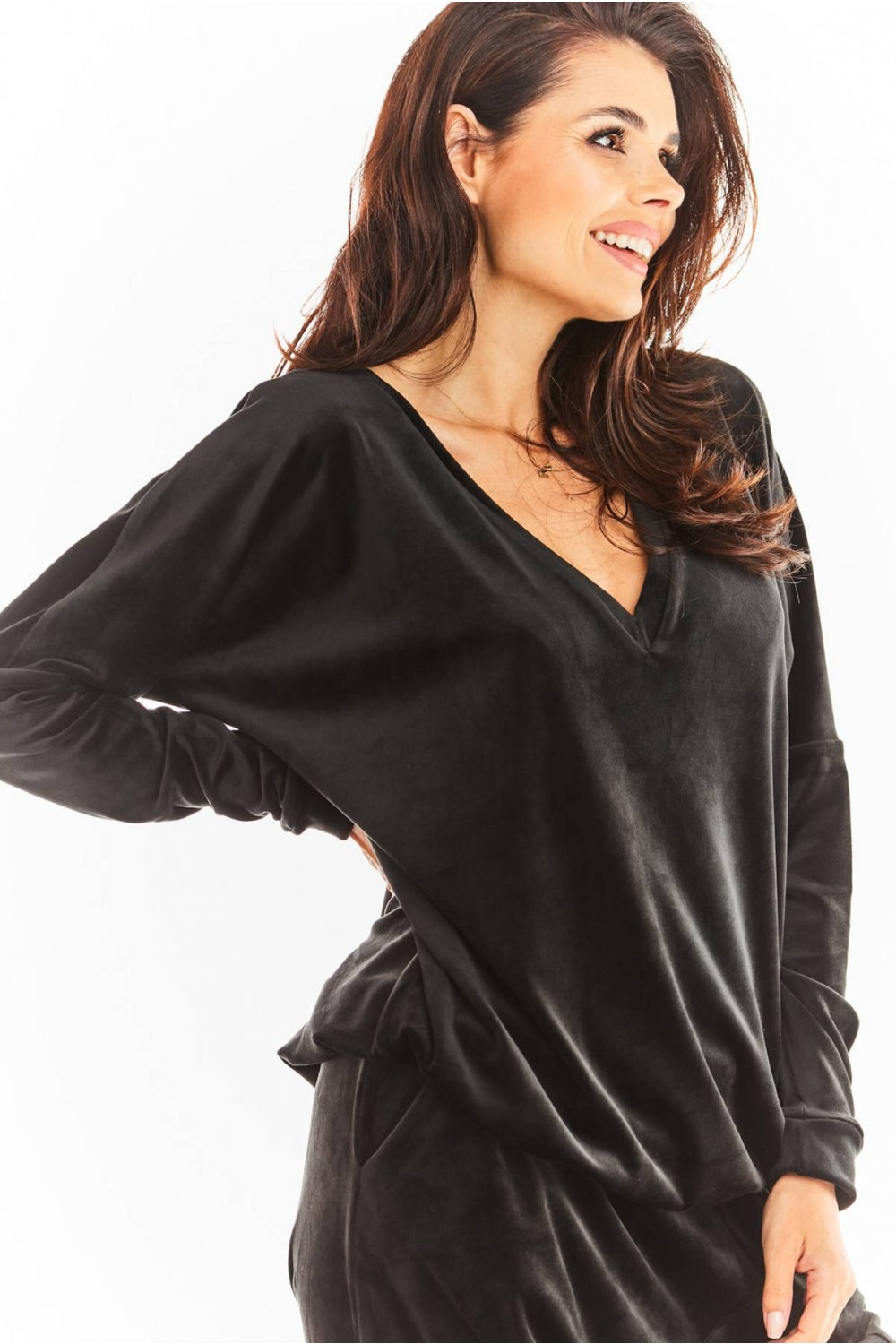 Black Welur Sweatshirt