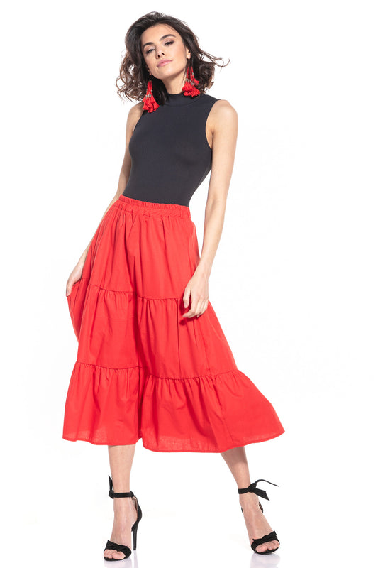 Red Long skirt