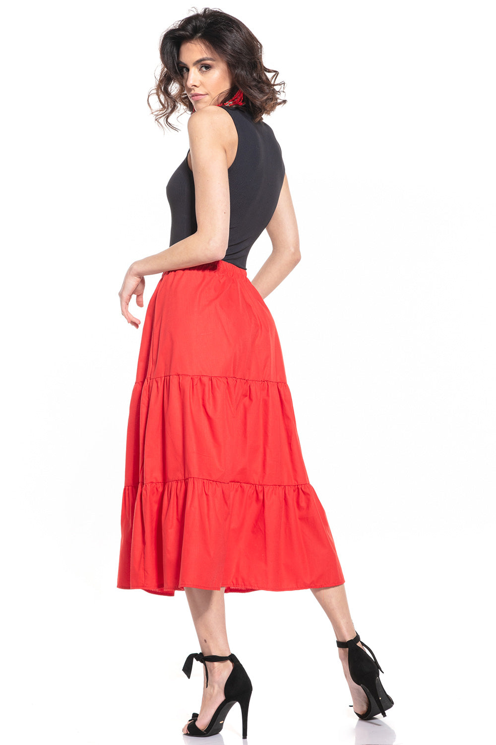 Red Long skirt