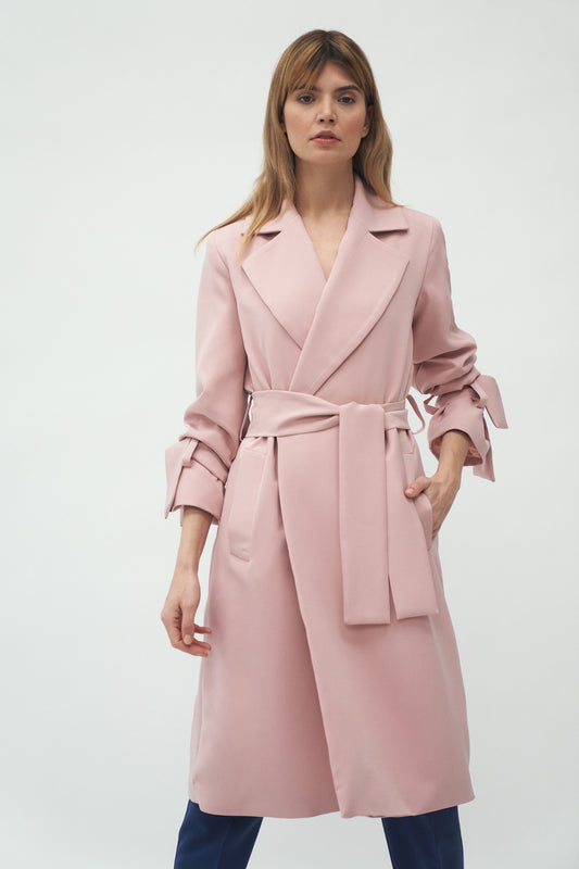 z wiązanymi rękawami PL Pink Coat