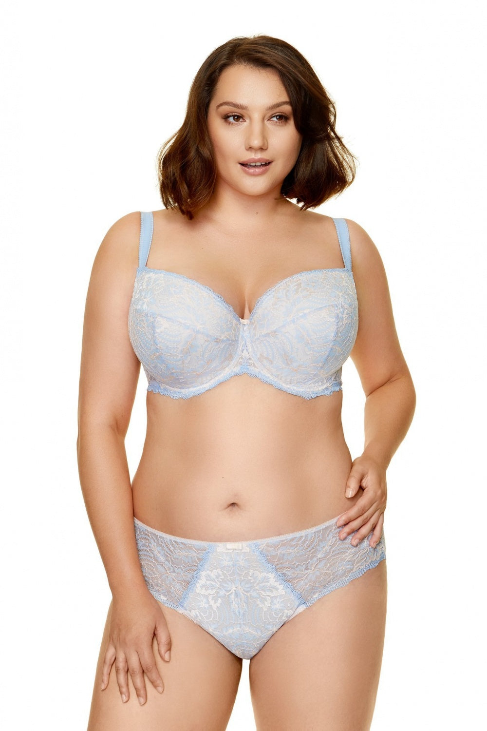 B Cream Sky Blue Padded bra