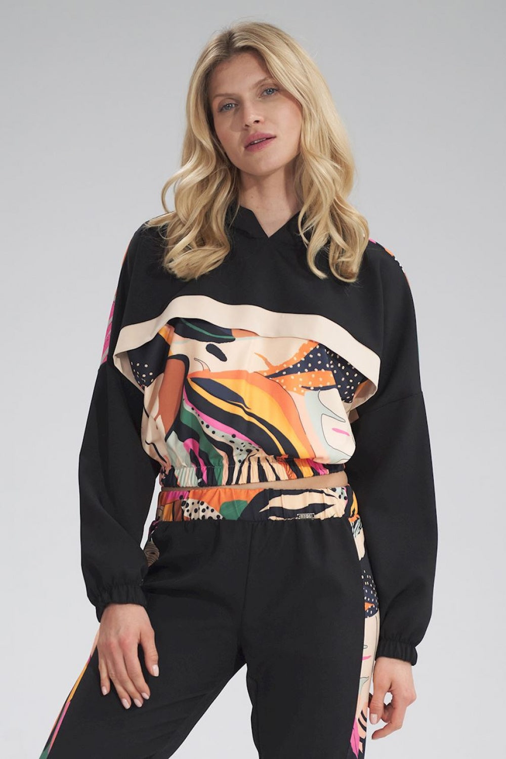 Black Wzór Sweatshirt