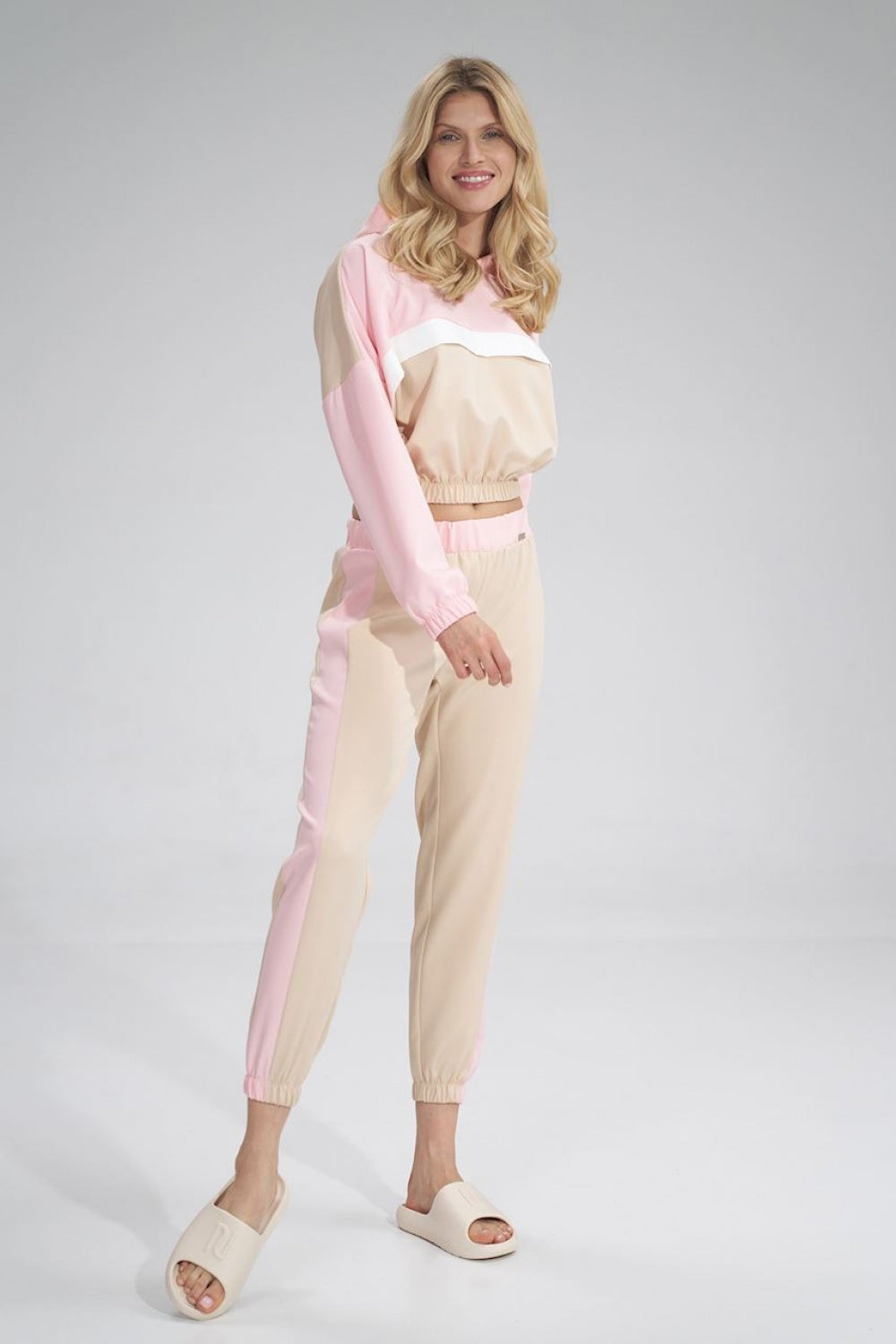 Beige Pink Tracksuit trousers