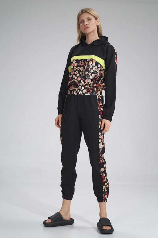 Black Wzór Tracksuit trousers