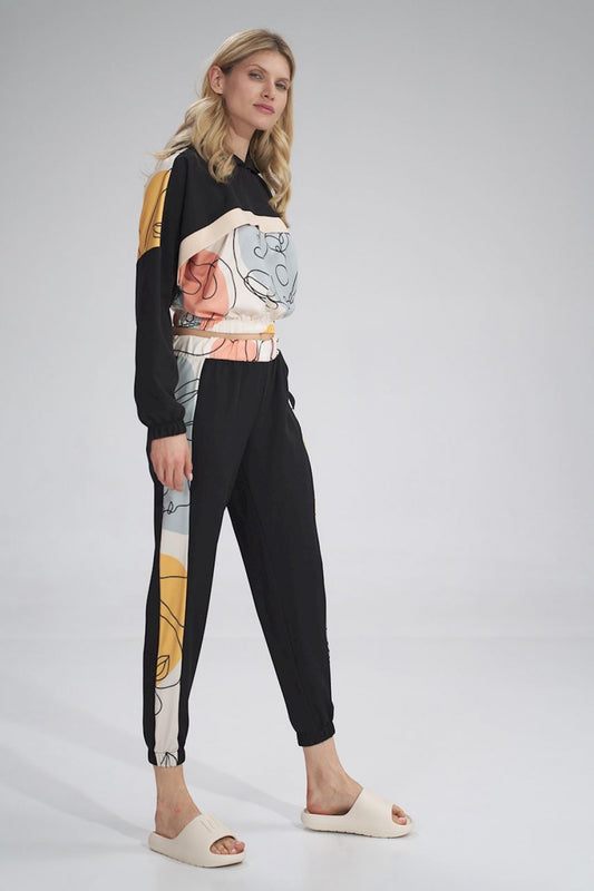 Black Wzór Tracksuit trousers