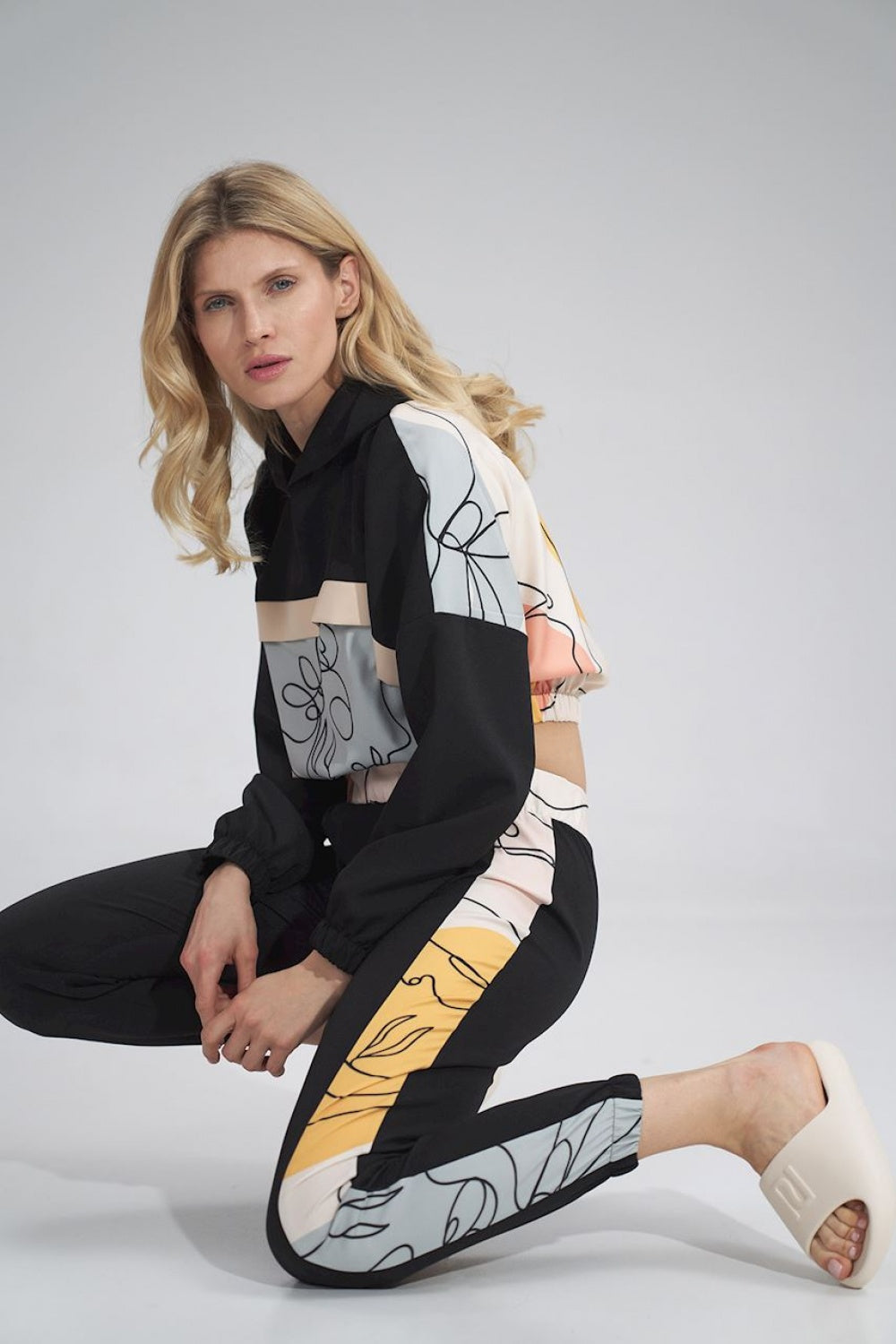 Black Wzór Tracksuit trousers