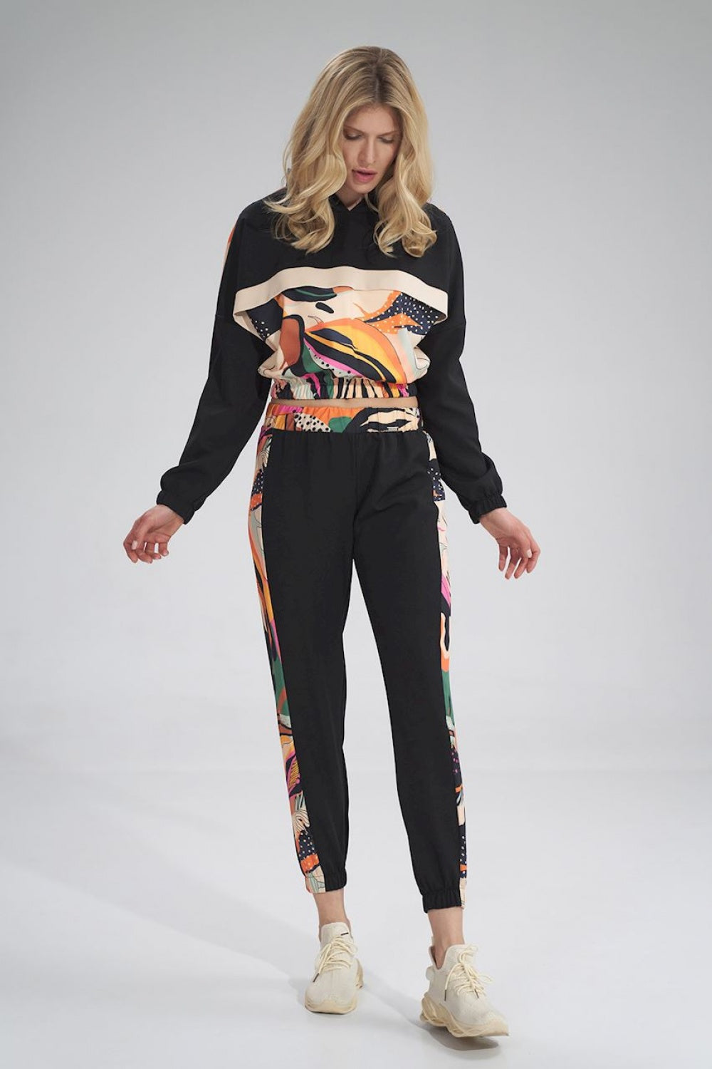 Black Wzór Tracksuit trousers