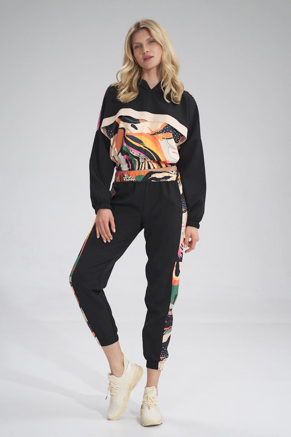 Black Wzór Tracksuit trousers