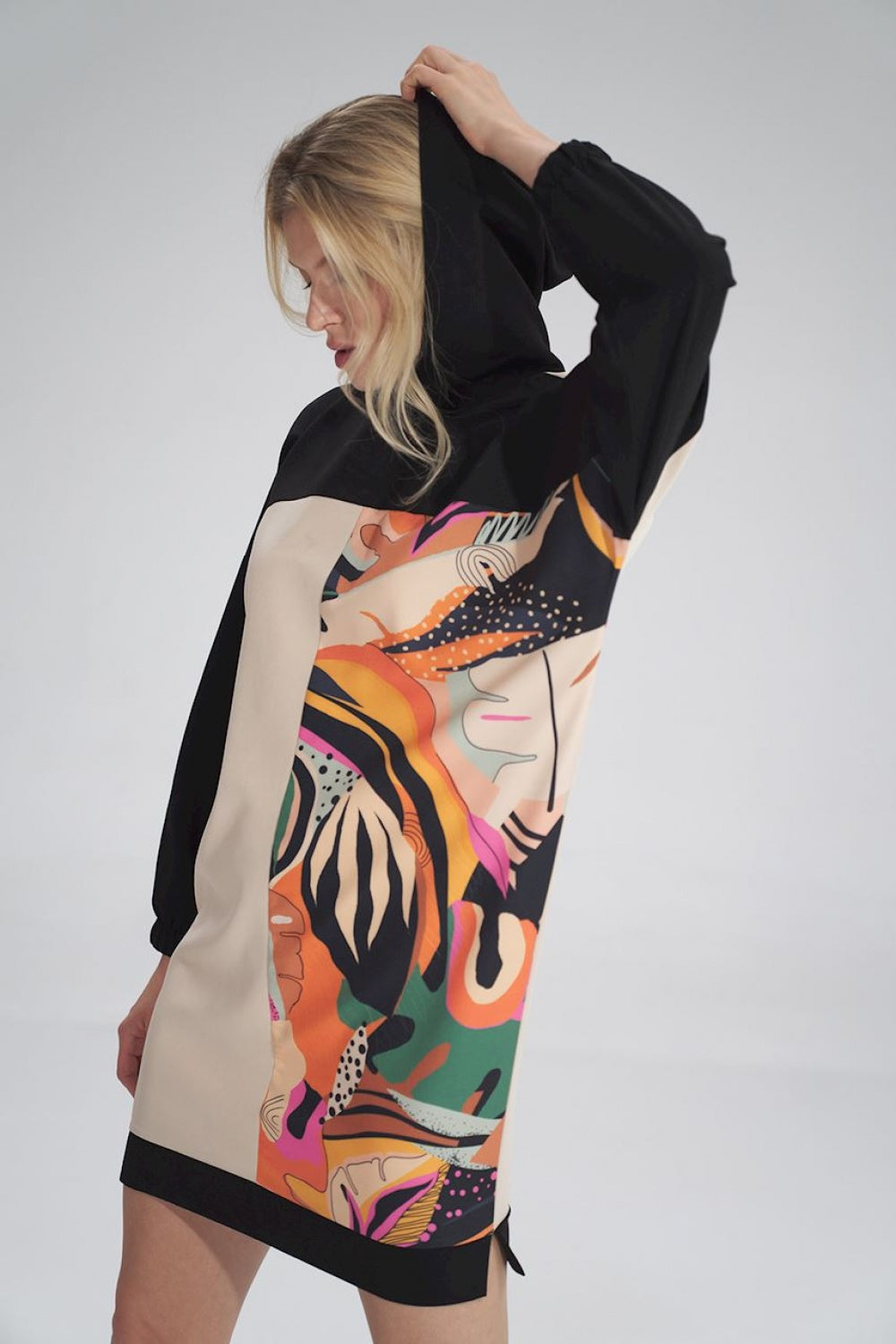 Black Beige Wzór Daydress