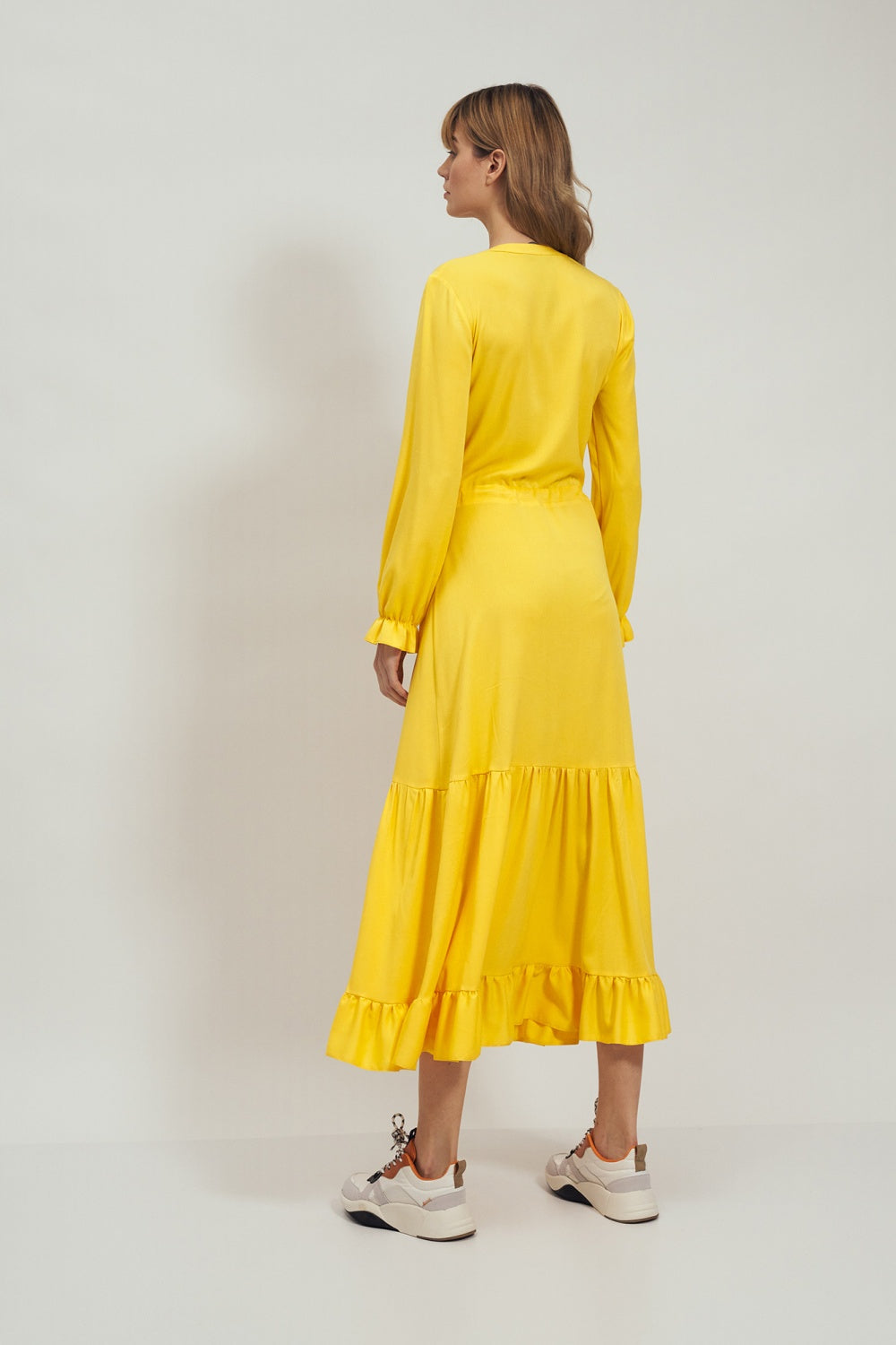 sukienka z falbanką S Yellow Daydress