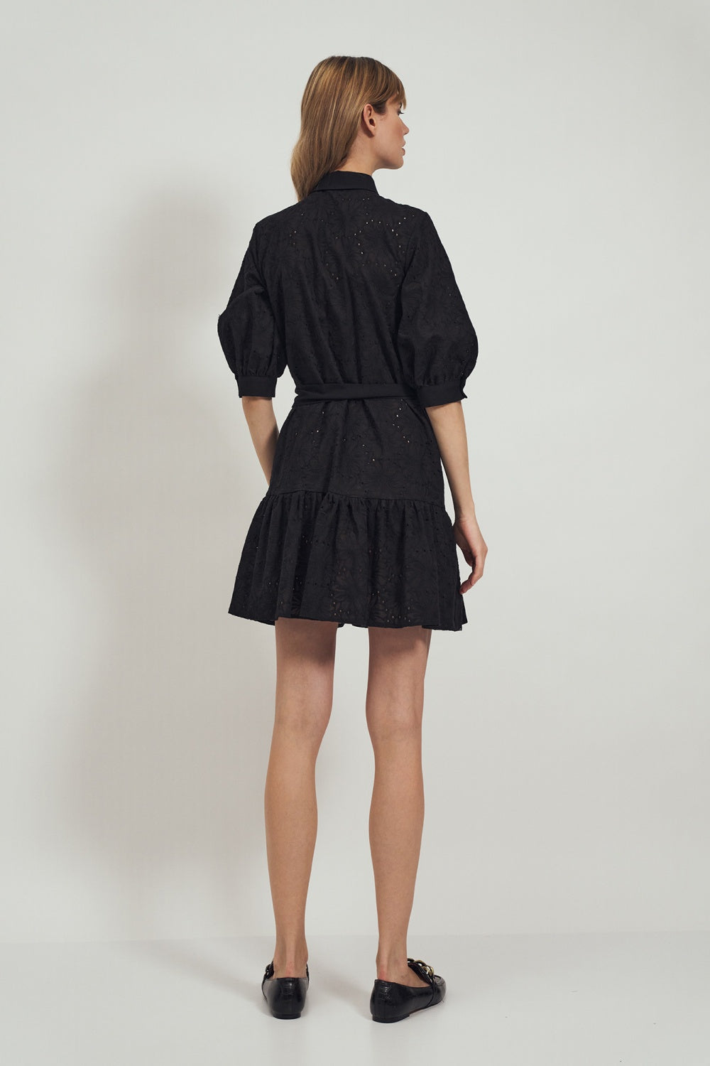 sukienka z falbaną S Black Daydress